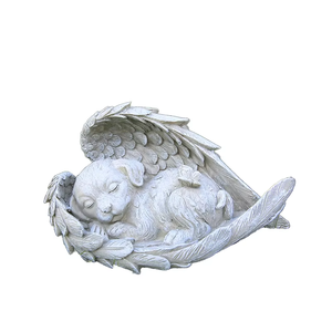Creative Resin Statue for Home Garden Decoration Cartoon Animal Figurine Ornament Hand Painted Angel <strong>Dog</strong> Cat Memorial Tombstone - Product Image 6