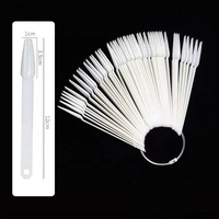 En gros 50 pièces/ensemble forme d'éventail tête pointue ongles nuancier couverture complète faux ongles conseils Nail Art nuancier affichage