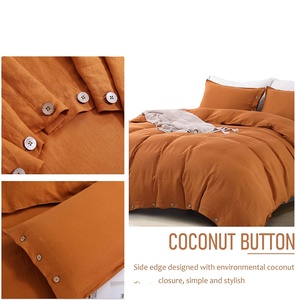 Hiện đại vua Kích thước 4 mảnh ẩm Wicking <span class=keywords><strong>bedding</strong></span> <span class=keywords><strong>Set</strong></span> mát pháp Linen Duvet cover - Product Image 4