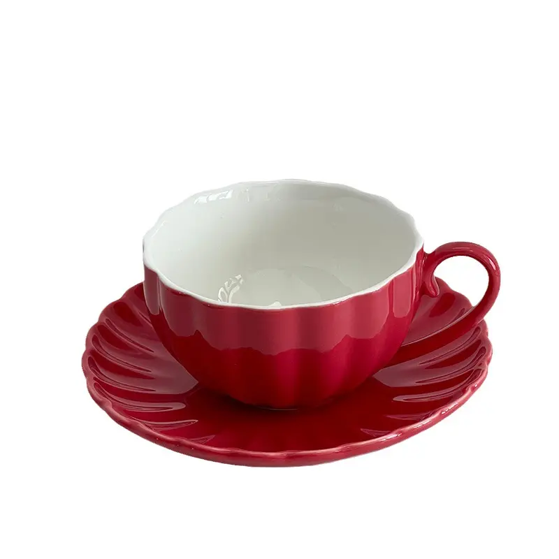 Taza de café de estilo retro chino y platillo, tetera, jarra de leche, cuenco para hornear, tetera, juego de vajilla de cerámica
