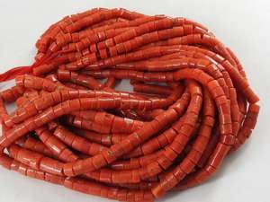 Cuentas de Coral Rojo Italiano Pulido Liso en Forma de Moneda/Botón/Rueda, Hilo de 8 Pulgadas, 4-6MM, Piedra Natural PMEGEMSBEADS Tercera Marca - Product Image 5