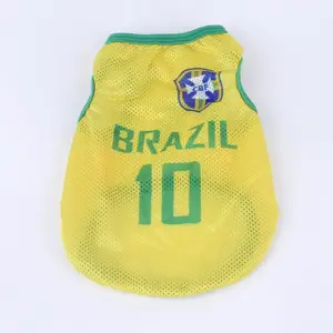 Camiseta de fútbol de Brasil para mascotas, ropa de moda para perros al aire libre, gran oferta, 2023