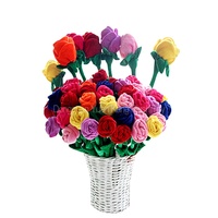 Bouquet d'Ours en Peluche de Mariage ICTI en Gros, Joli Bouquet de Fleurs en Peluche, Jouet pour la Saint-Valentin