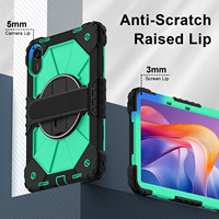 Étui antichoc robuste pour Redmi Pad 2 11 2025 avec support rotatif à 360°, dragonne et bandoulière, bicolore, OEM ODM