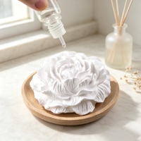 Diffuseur de parfum d'ambiance écologique en céramique faite à la main avec base en bois, parfum d'intérieur aux huiles essentielles