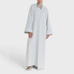 <span class=keywords><strong>Abaya</strong></span> <span class=keywords><strong>Chic</strong></span> Personnalisée Bleu Glacé à Manches <span class=keywords><strong>Kimono</strong></span>, Couleur Unie, Coupe Ample Modeste, Robe Musulmane Parfaite pour le Quotidien - Product Image 1