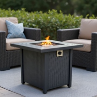 [Stock US] Livraison gratuite Table de foyer au propane carrée en fer de 28 pouces Expédiée depuis l'entrepôt local US MOQ: 1 ensemble
