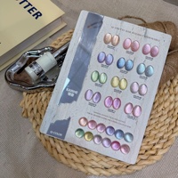 Ensemble de vernis à ongles en gel effet œil de chat, hydratant, scintillant, imperméable, 12 couleurs, pour usage en salon