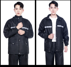 Hot Sale Adult Waterproof Reusable Oxford <strong>Raincoat</strong> Reflective Hood Logo Decorated Work Travel Outdoor Use Rainwear - Product Image 4