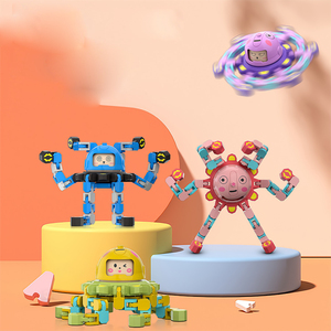 Venta caliente Fingertip Gyro Mechanical Top Transformable Robot Toys Face Change Fidget Spinner - Product Image 6