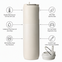 Bouteille d'eau isotherme sous vide 30 oz, double paroi en acier inoxydable, logo personnalisé