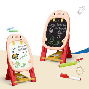 حامل فني قائم قابل للتعديل للطفل الصغير ، لوحة رسم مزدوجة للأطفال مع ملحقات كتابة للرسم قابلة للمسح - Product Image 4