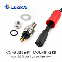 Connecteurs Micro compatibles SubConn MCIL6F+MCBH6M, mâle et femelle, pour câble traversant, étanches, plaqués or, en acier inoxydable, pour applications marines et ROV