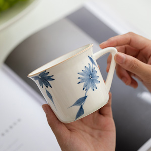 แก้วเซรามิคลายดอกไม้เพ้นท์มือ สไตล์โอเรียนทัล สำหรับใช้ในบ้าน ช่วงบ่าย - Product Image 2