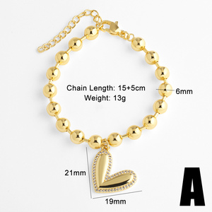 ASJEWELRY <strong>Beaded</strong> Chain Adjustable Heart <strong>Bracelets</strong> for Women CZ Jewelry <strong>Large</strong> Gold Plated Bubble Heart <strong>Bracelets</strong> 2512 Brtk97 - Product Image 5