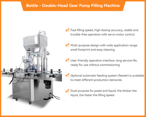 Machine <span class=keywords><strong>de</strong></span> remplissage <span class=keywords><strong>de</strong></span> bouteilles à double tête multifonctionnelle à haute précision pour pâtes, liquides et boissons - Product Image 3