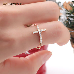 Anillos Helicoidales de Oro Sólido de 18K, 14K y 10K con Diamantes Moissanite DEF VVS, Diseño Original Coreano, Joyería para Mujeres y Hombres - Product Image 1