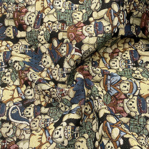 2023 marioneta de oso de dibujos animados tela de algodón Jacquard tejida para decoración del hogar para niños y niñas bolsos de tapicería zapatos - Product Image 2