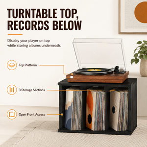 Custom Wooden Vinyl <b>Record</b> <b>Storage</b> Holder Multifunctional Modern Display Shelf Organizer for Albums Magazines Books - Product Image 3