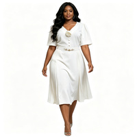Robe d'été décontractée pour femmes grande taille, col en V, plissée, coupe évasée, imprimé floral