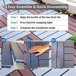 Piastrelle da Esterno a Incastro per Pavimentazione di Giardini e Terrazze, Piastrelle per <span class=keywords><strong>Deck</strong></span> Facili da Installare - Product Image 2