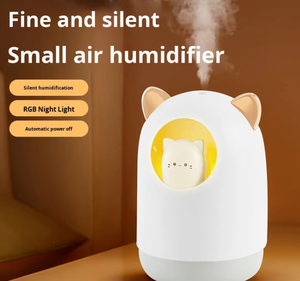 Dễ thương mèo mới mini siêu âm độ ẩm USB humidistat xách tay nhựa hộ gia đình đầy màu sắc ánh sáng ban đêm nhà văn phòng không khí - Product Image 2
