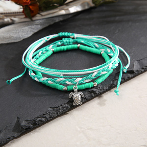 Tobilleras bohemias multicapa con forma de estrella de mar y Tortuga, sandalias de ganchillo descalzas, brazaletes en el tobillo, joyería de playa con cuerda de cera para <span class=keywords><strong>pie</strong></span> - Product Image 4