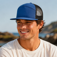 Casquette de baseball trucker en maille à 7 panneaux, style urbain, avec logo personnalisable, pour les sorties en extérieur et la protection solaire quotidienne