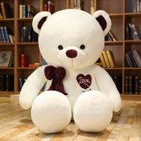 Ours en peluche géants de 80 cm/100 cm/180 cm, jouets en peluche, ours amoureux avec nœud, cadeaux de la Saint-Valentin