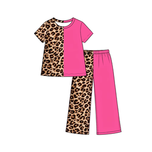 Conjuntos de Pijamas Personalizados para Niñas con Parches, Camiseta de Manga Corta y Pantalones, Atuendos Cómodos e Informales para Estar en Casa - Product Image 3
