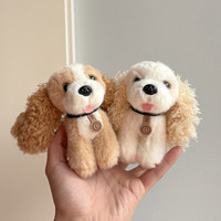 Porte-clés en peluche pour chien, directement de l'usine, pendentif réaliste personnalisé Cocker Spaniel, jouet en peluche chiot mignon aux oreilles bouclées pour la vente en gros