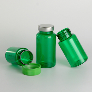 Customized Pharmaceutical Packaging Green Transparent <b>Bottle</b> PET Plastic Capsule Container for Health Products with Screw Cap - Product Image 3