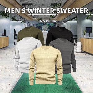Pull décontracté pour homme de haute qualité, coupe ample, grande taille, tricoté, hiver, polyester/coton, anti-boulochage, Dovfanny - Product Image 2