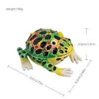 SHINNYGIFTS Boîte à bibelots en forme de grenouille cornée émaillée peinte - Plaqué or - Figurine d'animal en métal 3D durable - Décoration d'intérieur - Cadeau