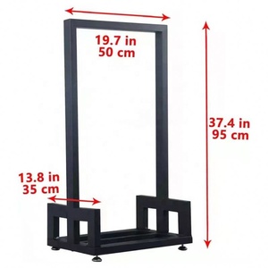Exterior Interior 4 Pies Hierro Heavy Duty Hierro Metal Almacenamiento de leña Soporte de estante de registro - Product Image 2