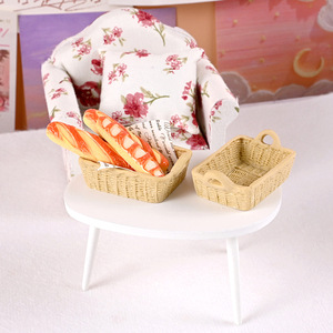 Casa de muñecas a escala 1:12, <span class=keywords><strong>Mini</strong></span> cesta de almacenamiento de resina en miniatura, accesorios modelo, juguetes, casa de muñecas, suministros de decoración del hogar - Product Image 4