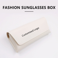 Boîte à lunettes en cuir PU faite à la main en gros, étui à lunettes de soleil personnalisé avec logo, étui à lunettes de voyage pliable