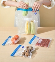 Sac de rangement en plastique à fermeture éclair réutilisable chaud micro-ondable pour réfrigérateur domestique de qualité alimentaire pour stocker les fruits et légumes