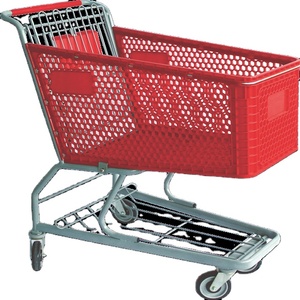 100L drogheria piccolo cestino di <span class=keywords><strong>plastica</strong></span> carrello della spesa con scaffale <span class=keywords><strong>in</strong></span> metallo carrello della spesa per il supermercato - Product Image 5