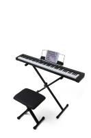 Clavier de piano portable professionnel 88 touches, instrument de musique électronique avec 128 sonorités, 80 morceaux de démonstration et double clavier