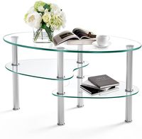 Meubles de salon Table basse centrale en métal Table à manger de luxe moderne Table basse en verre de salon