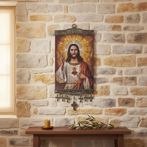 20 Cm decoración de pared con turco tela tejida con Christian ortodoxa y católica Saint Fresk icono de Turquía - Product Image 3