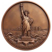 Pièce commémorative en cuivre pur 999, motif personnalisé, 1 oz, impression Lady Liberty, moulage en relief 3D, pour le marché du cadeau et de la vente au détail