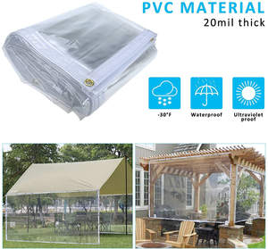 Hoch frequentes transparentes Anti-UV-<span class=keywords><strong>PVC</strong></span>-Vinyl-Planen blatt Wasserdichtes, gewebtes, klares Material für die Verwendung mit Pergola-Vorhängen - Product Image 3