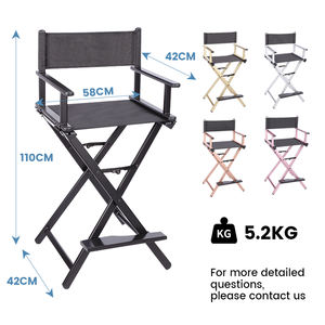 เก้าอี้พับได้อลูมิเนียมพนักพิงสูงสำหรับแต่งหน้า พกพาสะดวก ใช้ได้ทั้งในร่มและกลางแจ้ง เหมาะสำหรับทำผม ใช้ได้ที่ชายหาดและสวนสาธารณะ - Product Image 6