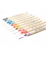 Vente chaude Art 10 Couleurs Aquarelle Pinceau Marqueurs Calligraphie Stylos Doux Pinceau Marqueur pour la coloration
