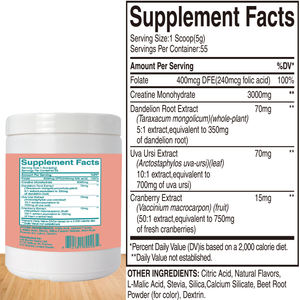 ओम के अपने ब्रांड क्रिएटिन मोनोहाइड्रेट फोलेट पाउडर मांसपेशी-निर्माण खेल पोषण पूरक प्रतिरक्षा प्राकृतिक स्ट्रॉबेरी में सुधार करता है - Product Image 5