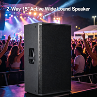 KENZA-15A Haut-parleur actif professionnel en bois de 15 pouces, classe D, DSP, woofer 80OZ, tweeter en titane de 51 mm, prise XLR, haut-parleur de scène