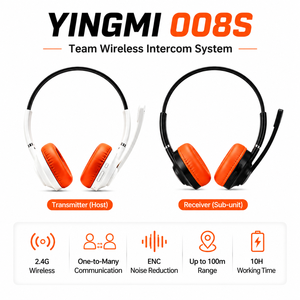 ระบบอินเตอร์คอมไร้สาย 2.4G แบบสองทาง ระยะ 150 ม. ระดับการกันน้ำ IP25 แบตเตอรี่ 500-1000mAh สำหรับไกด์นำเที่ยวและการสื่อสารในทีม - Product Image 2