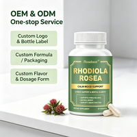GMP-gecertificeerde groothandel OEM private label vegan 500mg Rhodiola Rosea extract capsules stress & mentale helderheid voedingssupplement